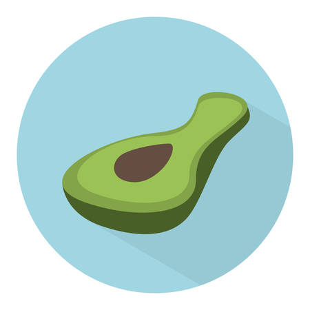 avocado vegetable icon over blue circle and  white background. colorful design. vector illustrationのイラスト素材