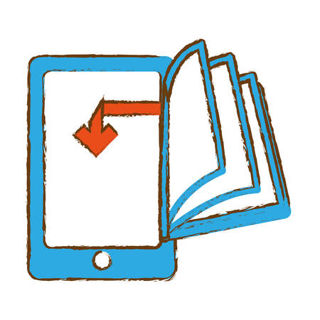 book download and cellphone related icons image vector illustrationのイラスト素材