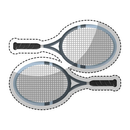 tennis rackets icon over white background. vector illustrationのイラスト素材
