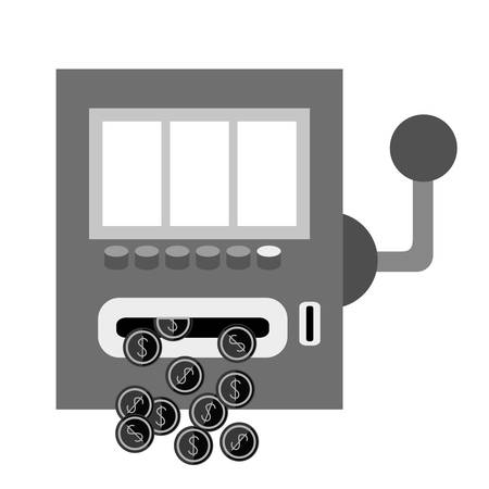 casino slot machine icon over white background. gambling games design. vector illustrationのイラスト素材