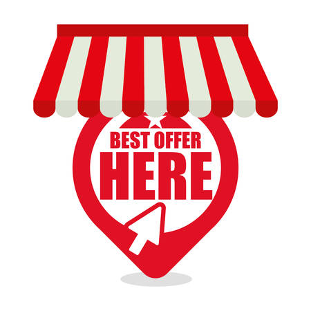 best offer here online shopping vector illustration eps 10のイラスト素材