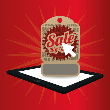 big offer sale online technology red background vector illustration eps 10のイラスト素材