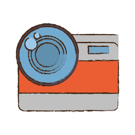 photo camera picture vacation travel color sketch vector illustration eps 10のイラスト素材