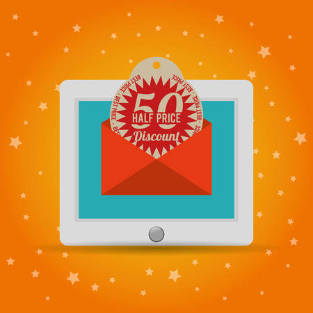 half price discount online marketing vector illustration eps 10のイラスト素材