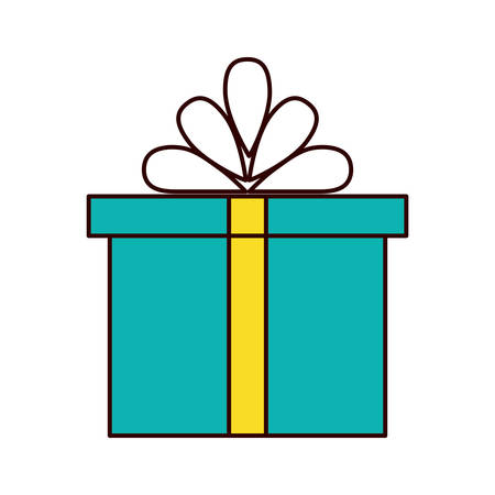 green gift box present yellow ribbon bow vector illustration eps 10のイラスト素材