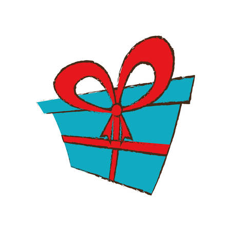 color gift box ribbon festive surprise sketch vector illustration eps 10のイラスト素材
