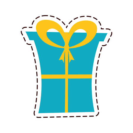 gift box ribbon package decor color cut line vector illustration eps 10のイラスト素材