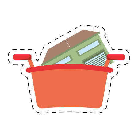 real estate house shop basket cut line vector illustration eps 10のイラスト素材