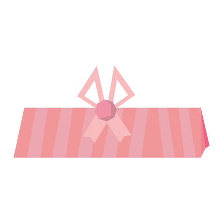 gift box shape triangle pink bow ornament vector illustration eps 10のイラスト素材