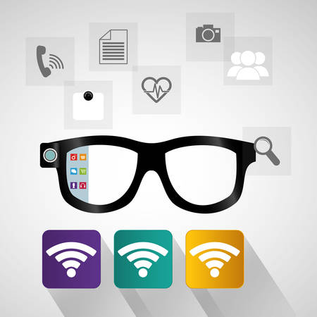 smart glasses wearable technology internet social media vector illustration eps 10のイラスト素材