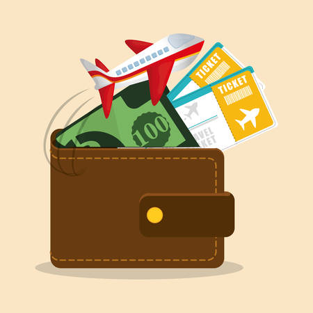 travel wallet ticket money airplane vector illustration eps 10のイラスト素材