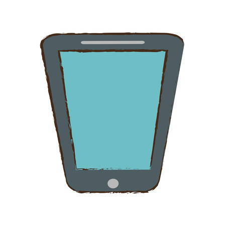 smartphone blue screen technology gadget sketch vector illustration eps 10のイラスト素材