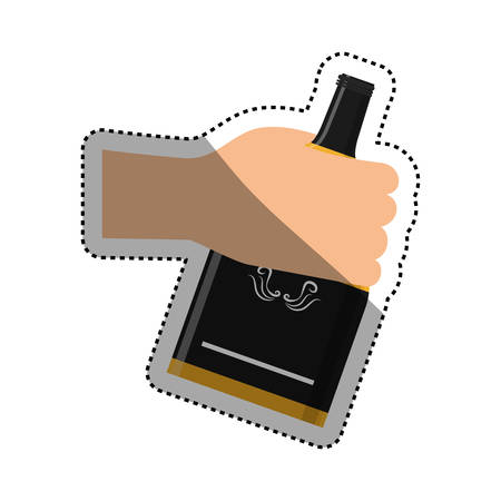 Whisky glass bottle icon vector illustration graphic designのイラスト素材