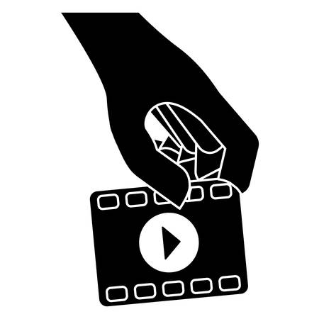 video player with play button over white background. entertainment and technology design. vector illustrationのイラスト素材