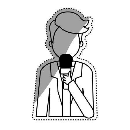 Journalist with microphone icon vector illustration graphic designのイラスト素材