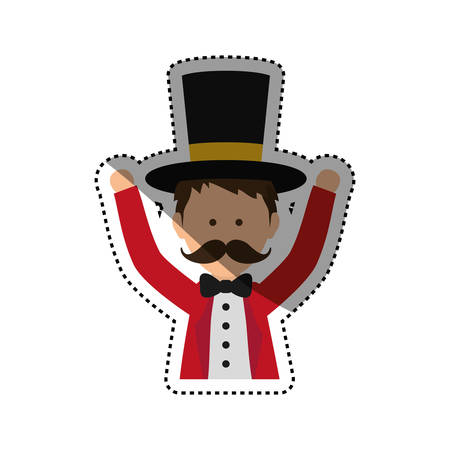 Circus tamer cartoon icon vector illustration graphic designのイラスト素材