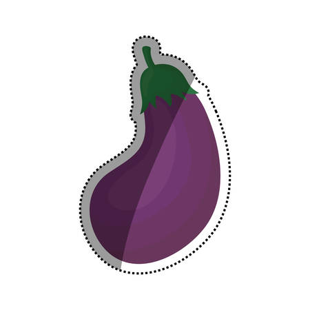 Fresh eggplant vegetable icon vector illustration graphic designのイラスト素材