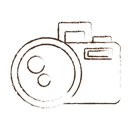 sketch draw photo camera picture image icon vector illustration eps 10のイラスト素材