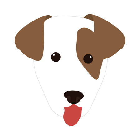 cute dog face icon over white background. colorful design. vector illustrationのイラスト素材