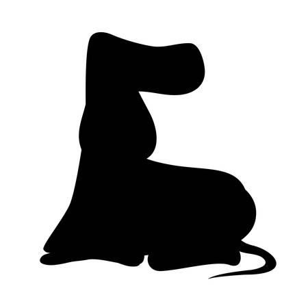silhouette of dog animal over white background. vector illustrationのイラスト素材