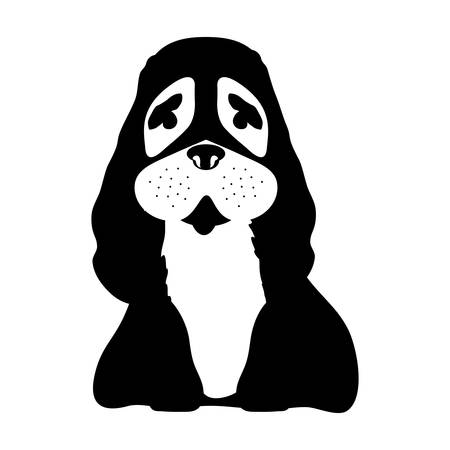 silhouette of dog animal over white background. vector illustrationのイラスト素材