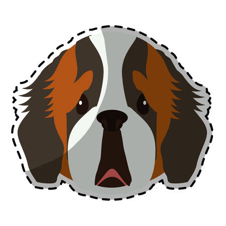 st bernard dog breed icon image sticker vector illustration designのイラスト素材