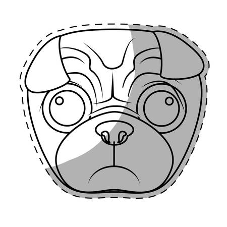 pug dog breed icon image sticker vector illustration designのイラスト素材