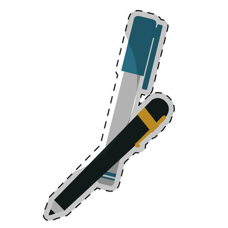 pen and marker icon over white background. vector illustrationのイラスト素材