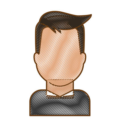 man face icon over white background. colorful design. vector illustrationのイラスト素材