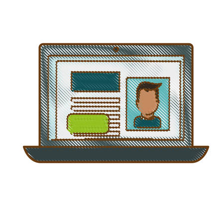 laptop computer icon over white background. vector illustrationのイラスト素材