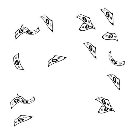 money bills over white background. vector illustrationのイラスト素材