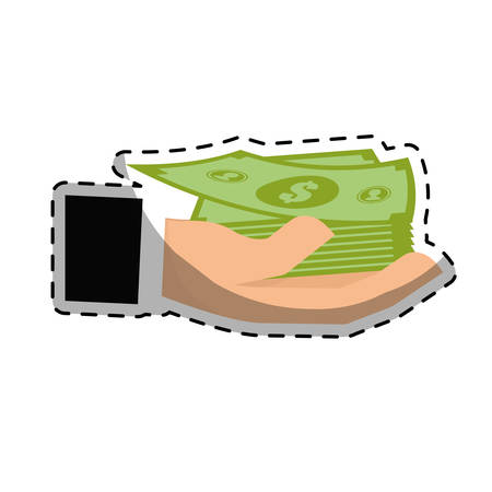 cash money related icons image sticker vector illustration designのイラスト素材