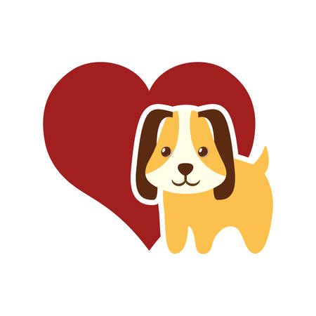 dog animal pet ear long red heart vector illustration eps 10のイラスト素材