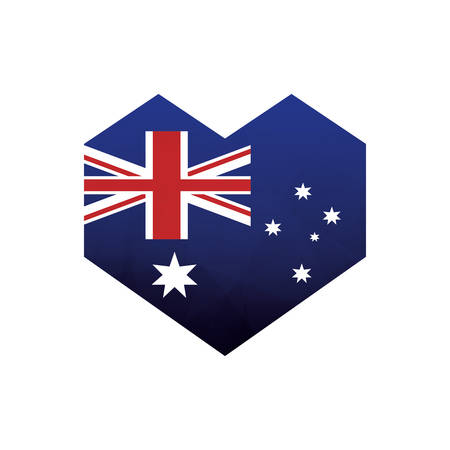australian flag heart abstract icon vector illustration eps 10のイラスト素材