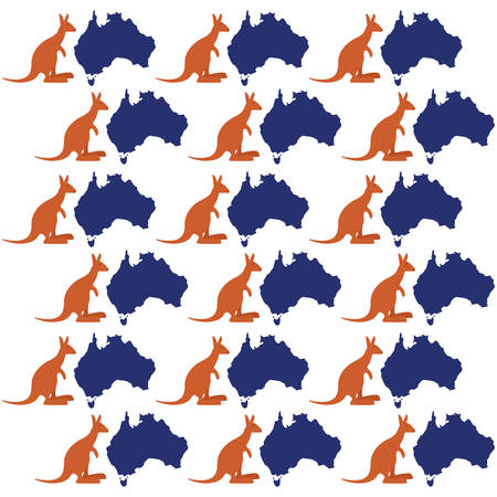 map kangaroo australia symbol seamless pattern vector illustration eps 10のイラスト素材