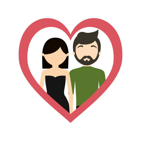 couple love frame heart fashionable modern vector illustration eps 10のイラスト素材