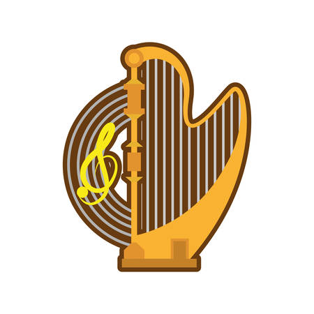 cartoon harp musical instrument concert vector illustration eps 10のイラスト素材