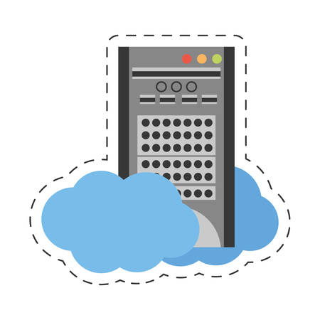 tower computer cloud hardware technology vector illustration eps 10のイラスト素材