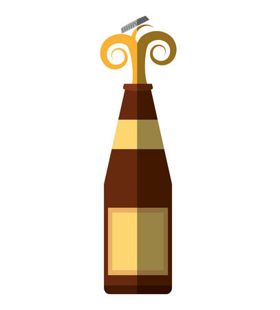 alcohol bottle pouring liquid beverage cap splash shadow vector illustration eps 10のイラスト素材