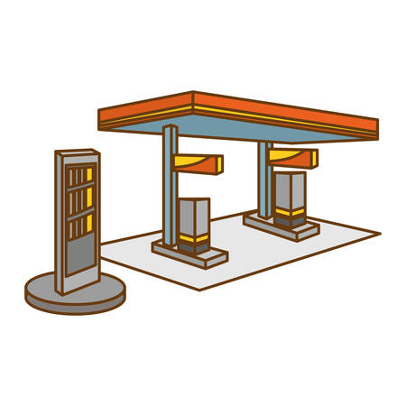 gas pump station gasoline or oil industry related icons image vector illustration designのイラスト素材