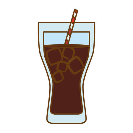 cold beverage with ice and straw icon image vector illustration designのイラスト素材