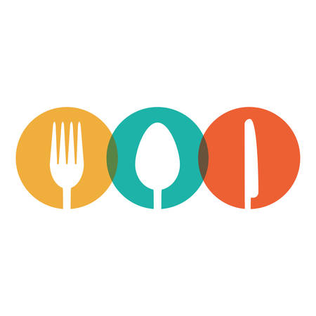 fork spoon knife utensil kitchen badge vector illustration eps 10のイラスト素材