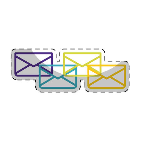 envelope icon over white background. colorful design. vector illustrationのイラスト素材