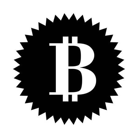 circle with b of bitcoin currency over white background. vector illustrationのイラスト素材