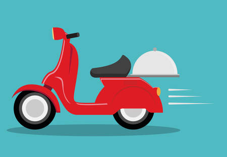 scooter food delivery related icons image vector illustration designのイラスト素材