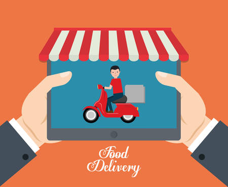 web or online food delivery related icons image vector illustration designのイラスト素材