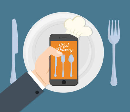 web or online food delivery related icons image vector illustration designのイラスト素材