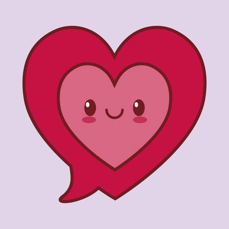 heart cartoon valentines day related kawaii style icon image vector illustration designのイラスト素材