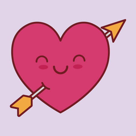 heart cartoon valentines day related kawaii style icon image vector illustration designのイラスト素材
