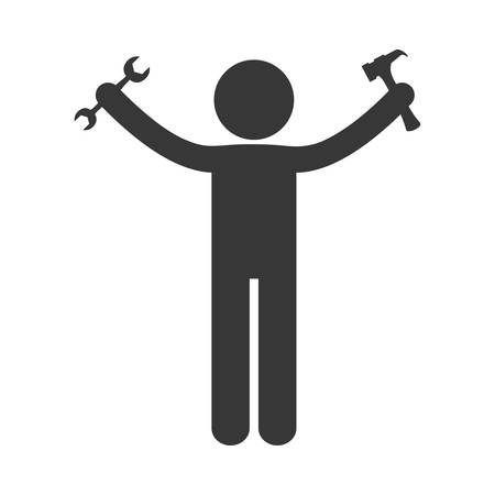 under construction related pictogram image vector illustration designのイラスト素材